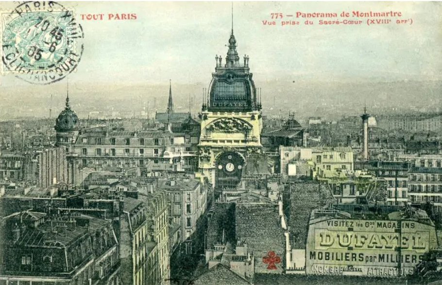 Magasins Dufayel. Paris Vue du Sacré Coeur