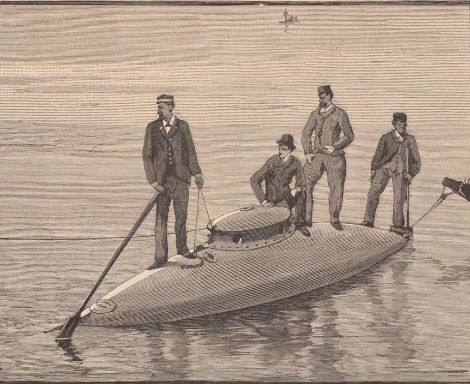Bateau sous marin le Goubet. 1890