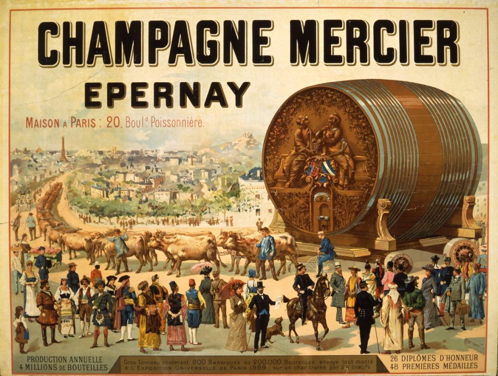 Champagne Mercier. Foudre géant. Expositions universelles