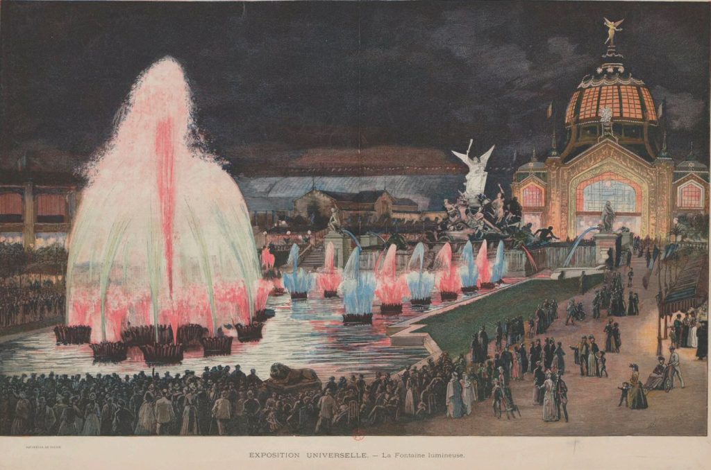 Les fontaines lumineuses. Exposition universelle à Paris. 1889